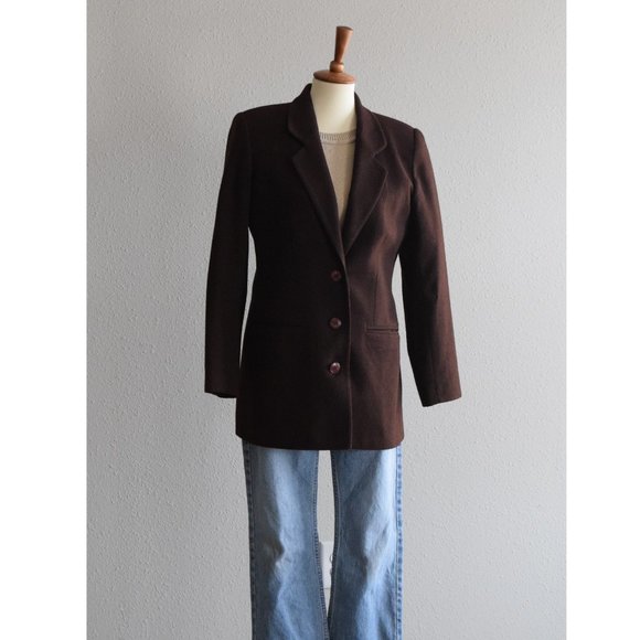 Jackets & Blazers - Vintage dark brown wool longline coat